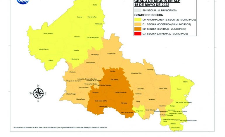  Nueve municipios de SLP presentan sequía severa: Conagua