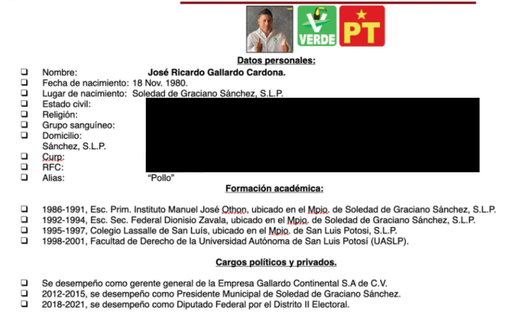  Ricardo Gallardo, gobernador de SLP, fue vigilado por la Sedena