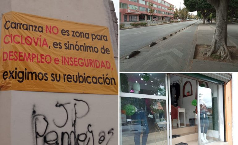  Comerciantes de Carranza insisten en que la ciclovía afectó sus ventas