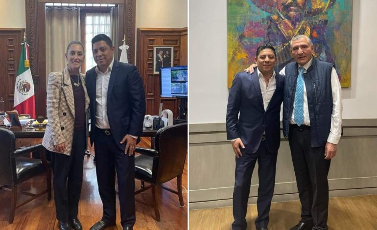  Gallardo visitó a Claudia Sheinbaum y Adán Augusto en la CDMX