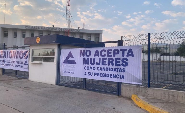  Denuncian irregularidades y violencia de género en elección de la Canaco SLP