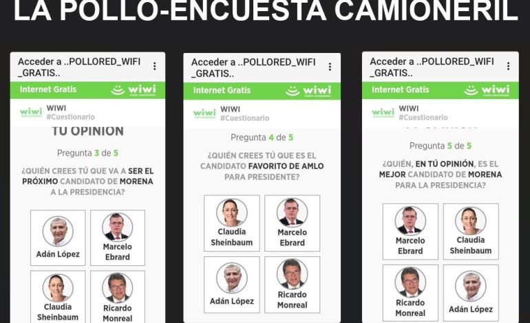  “PolloRed_Wifi_Gratis” aplica encuesta morenista en camiones