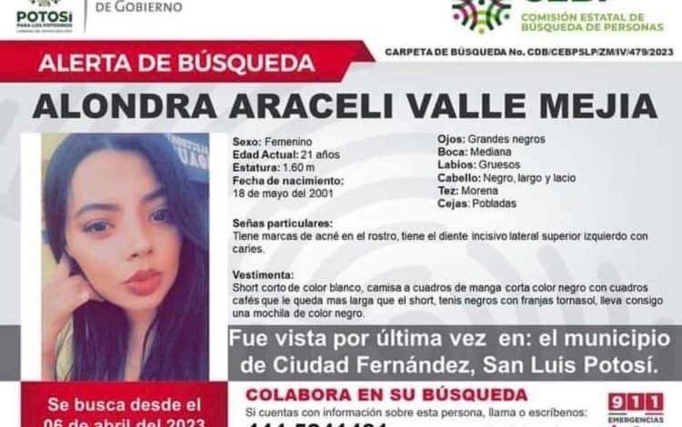  Alondra Araceli cumple una semana desaparecida en Cd. Fernández