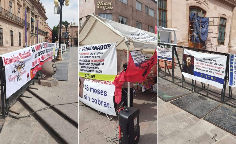  SITTGE se niega a retirar plantón antes de la Procesión del Silencio