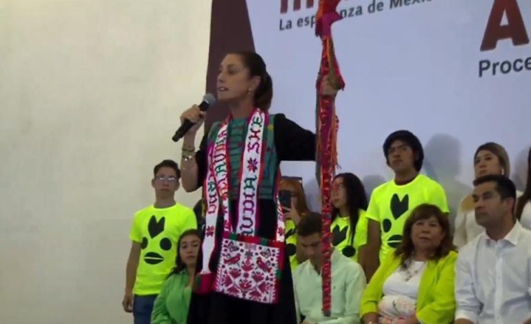  Simpatizantes del gobernador llenan evento de Claudia Sheinbaum en SLP