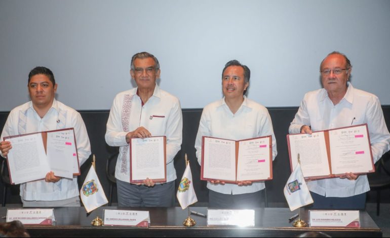  SLP firma convenio de seguridad con Veracruz, Nuevo León y Tamaulipas
