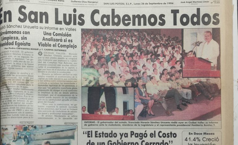  En 1994 ya hubo otro informe fuera de la capital de SLP