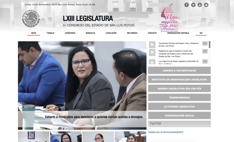  Prevén gasto de 1.5 mdp para nuevo sitio web del Congreso de SLP