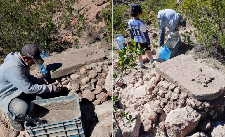  Por iniciativa ciudadana, reparan monumento en la ANP Sierra de San Miguelito