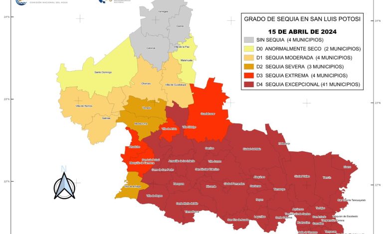  La sequía excepcional alcanza el 76% del territorio potosino