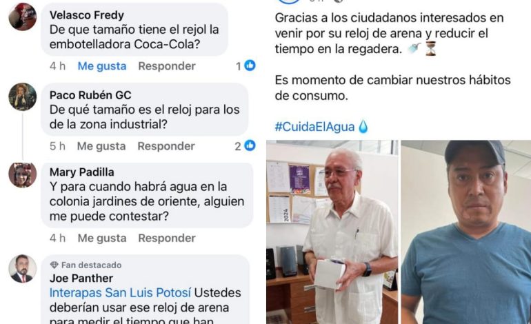  Interapas entrega relojes de arena para “fomentar el ahorro de agua”; usuarios critican medida