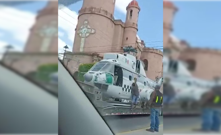  Helicóptero de la Guardia Nacional se atora con cableado en El Saucito