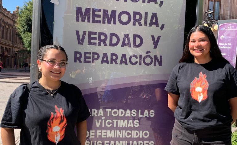  Colectivo recuerda a víctimas en el marco del 25N en SLP