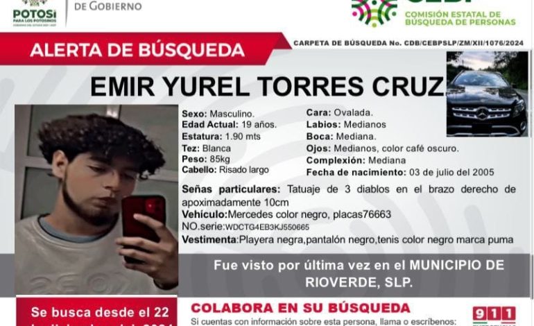  Madre de Emir Yurel exige a Gallardo encontrar a su hijo desaparecido en Rioverde