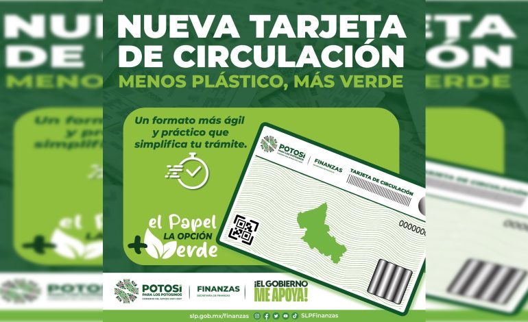  Nueva tarjeta de circulación de SLP será de papel