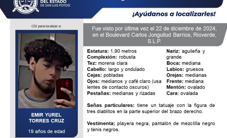  Encuentran restos de Emir Yurel, joven desaparecido en Zona Media