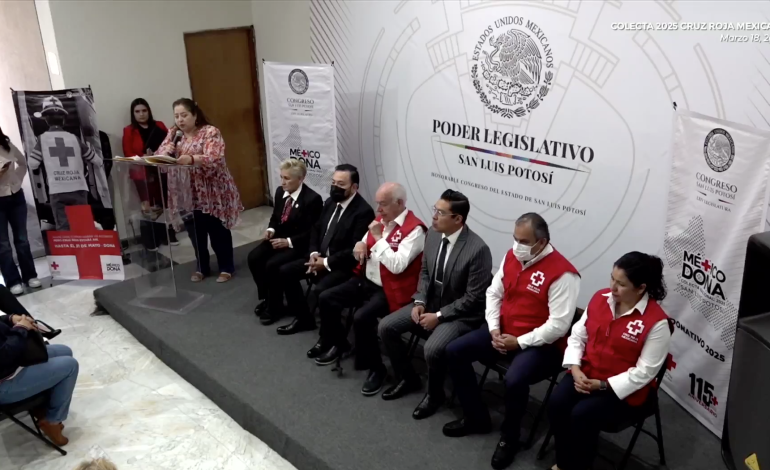 Diputados de SLP prometen donar un día de salario a la Cruz Roja Mexicana