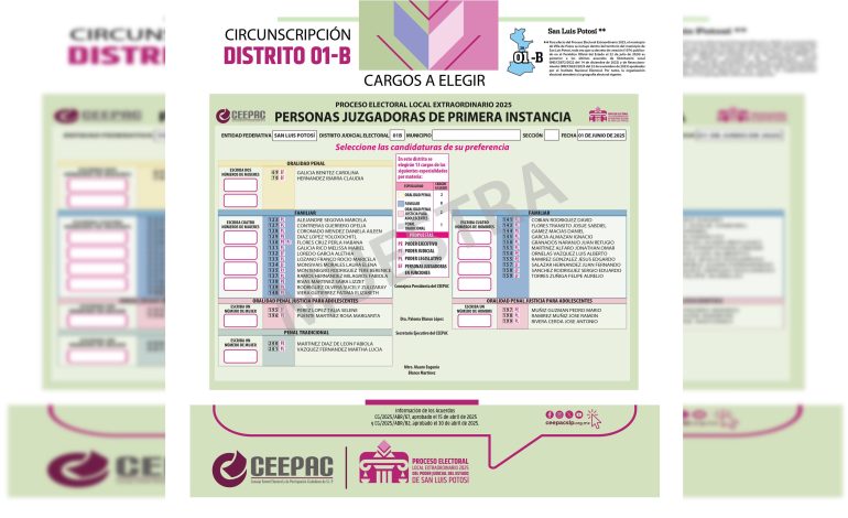  Crece inconformidad por exclusión de jueces laborales en boletas de la capital potosina