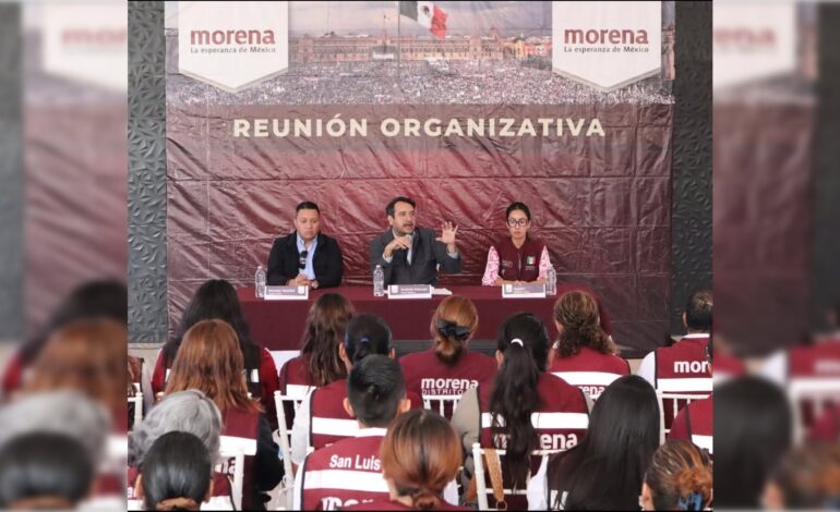  Andrés López Beltrán supervisa avances de reorganización y afiliación de Morena en SLP