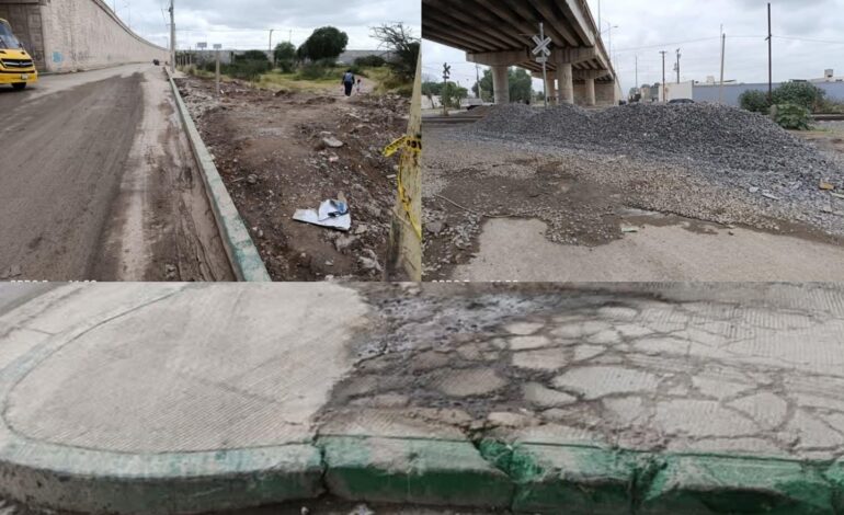  Indigna a vecinos rehabilitación deficiente del cruce de Periférico Norte y las vías México- Laredo