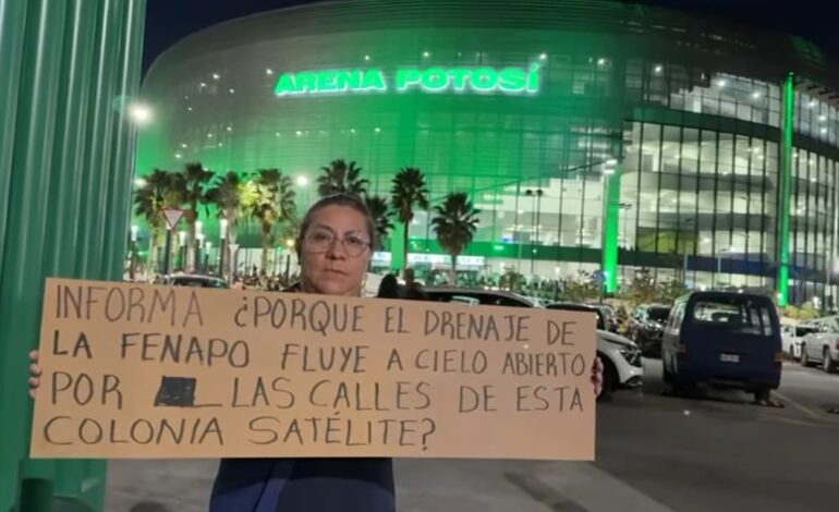  Vecina denuncia afectaciones por conexión de la Fenapo y la Arena Potosí al drenaje doméstico