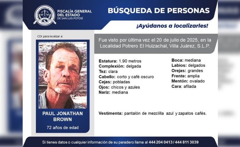  Continúa investigación por extranjero desaparecido en Villa Juárez