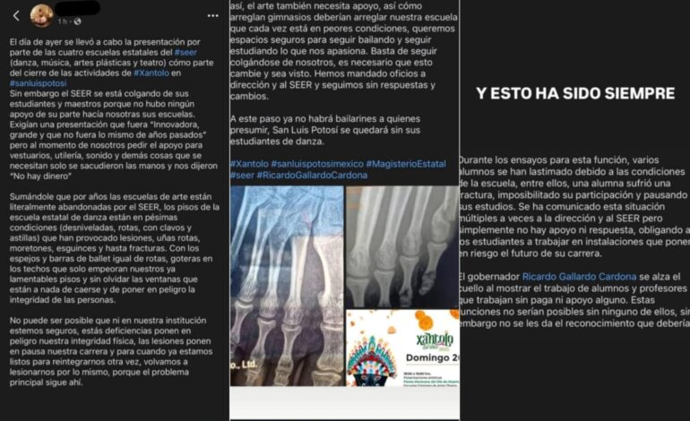  Estudiantes y maestros de arte en SLP denuncian abusos del SEER