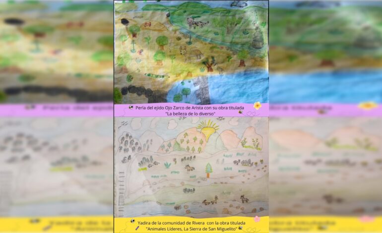  Conanp premia a niñas ganadoras de concurso de dibujo sobre la Sierra de San Miguelito