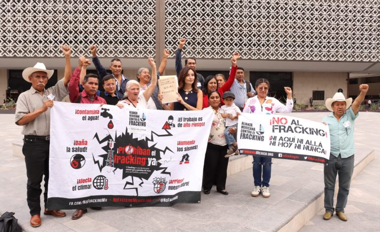  Representantes tének y nahua se manifestaron en la Cámara de Diputados contra el fracking