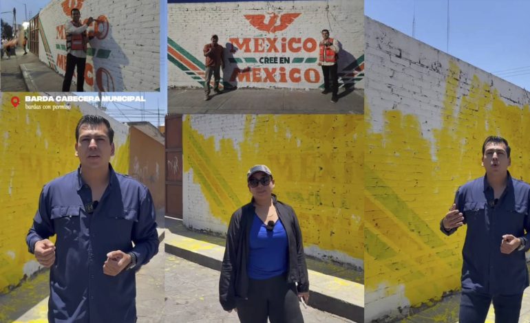  MC denuncia vandalización de barda en Villa de Pozos