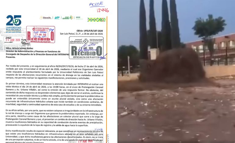  UPSLP exige ampliar investigación por colapsos hidráulicos en calles aledañas