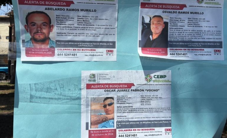  A casi dos años, siguen sin ser localizados tres hombres desaparecidos en Fracción Milpillas