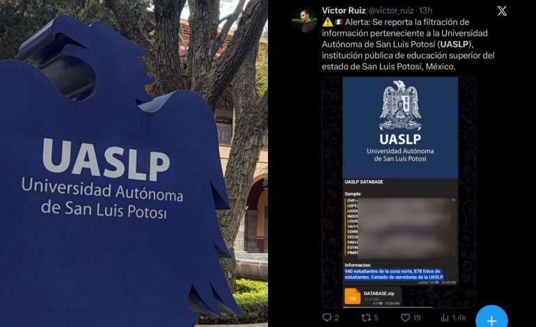  UASLP analiza presunta filtración de datos de 940 estudiantes tras alerta difundida en redes
