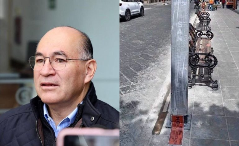  Galindo defiende luminarias clausuradas por el INAH en el Centro Histórico