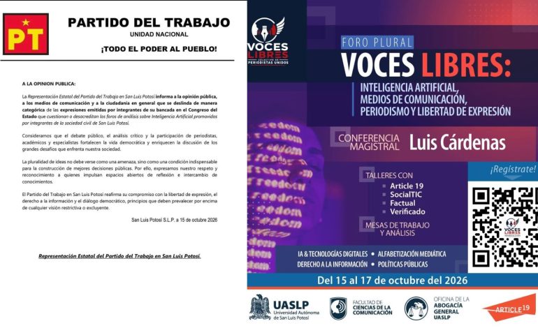  PT se deslinda de sus diputados por descalificaciones contra foro de periodistas